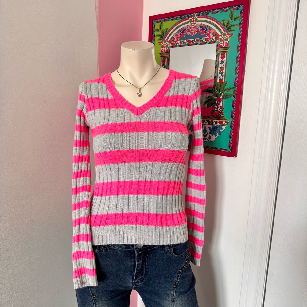 Striped Pink and Grey Justice Top